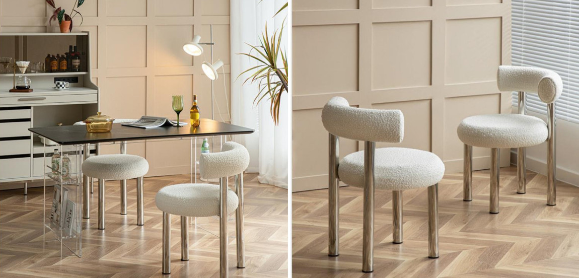 Стул Ellias White Boucle Chair