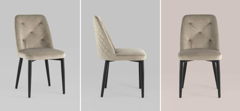 Стул Emma Chair Велюр Шампань