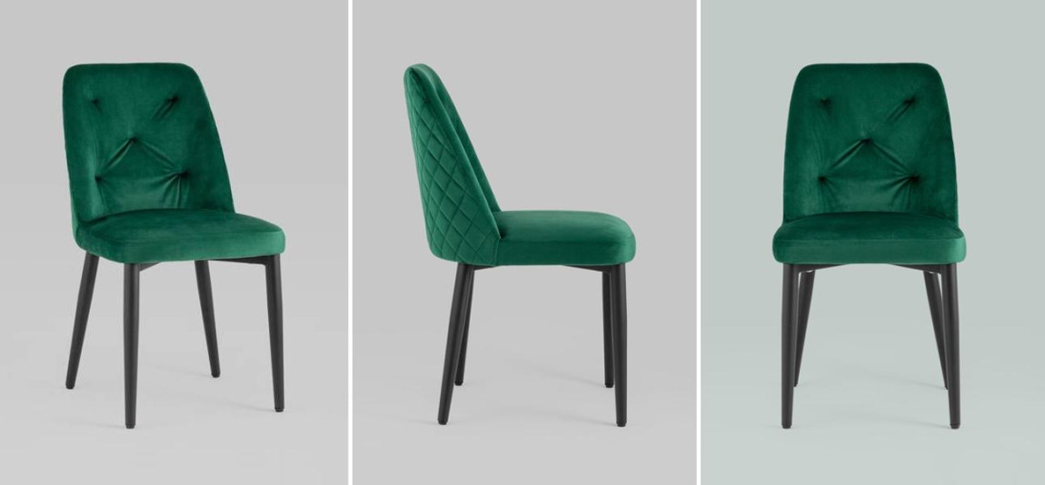 Стул Emma Chair Зеленый Велюр