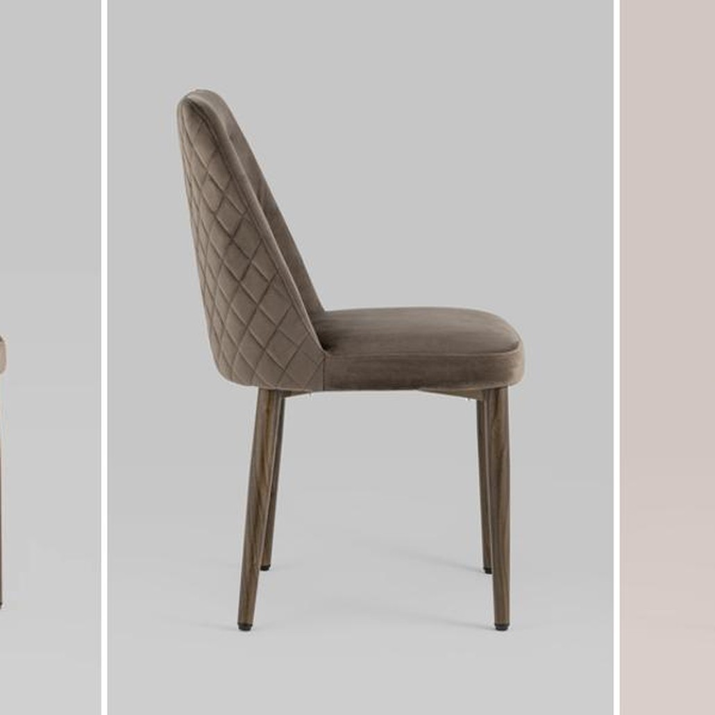 Стул Emma Chair Коричневый Велюр