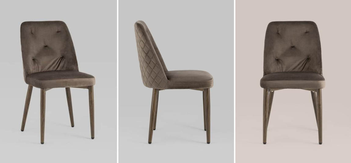 Стул Emma Chair Коричневый Велюр