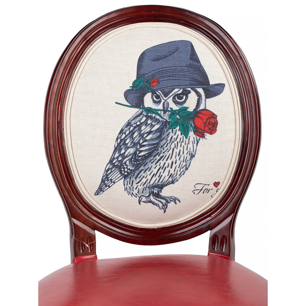 Стул French Owl with a rose