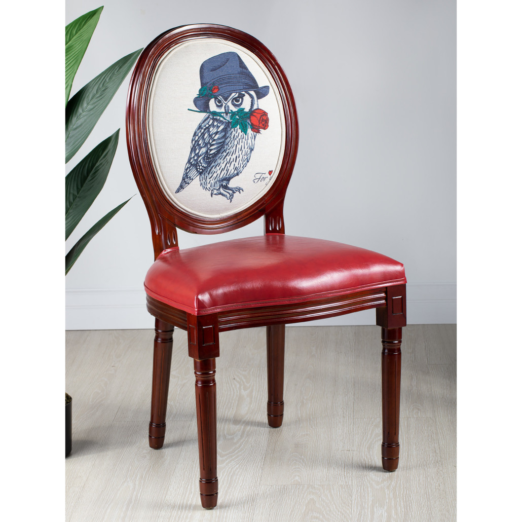 Стул French Owl with a rose