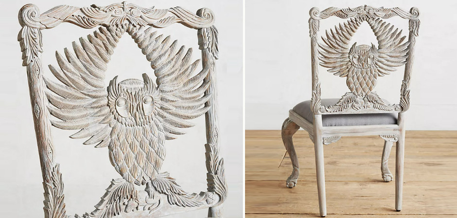 Стул Handcarved Menagerie Owl Dining Chair