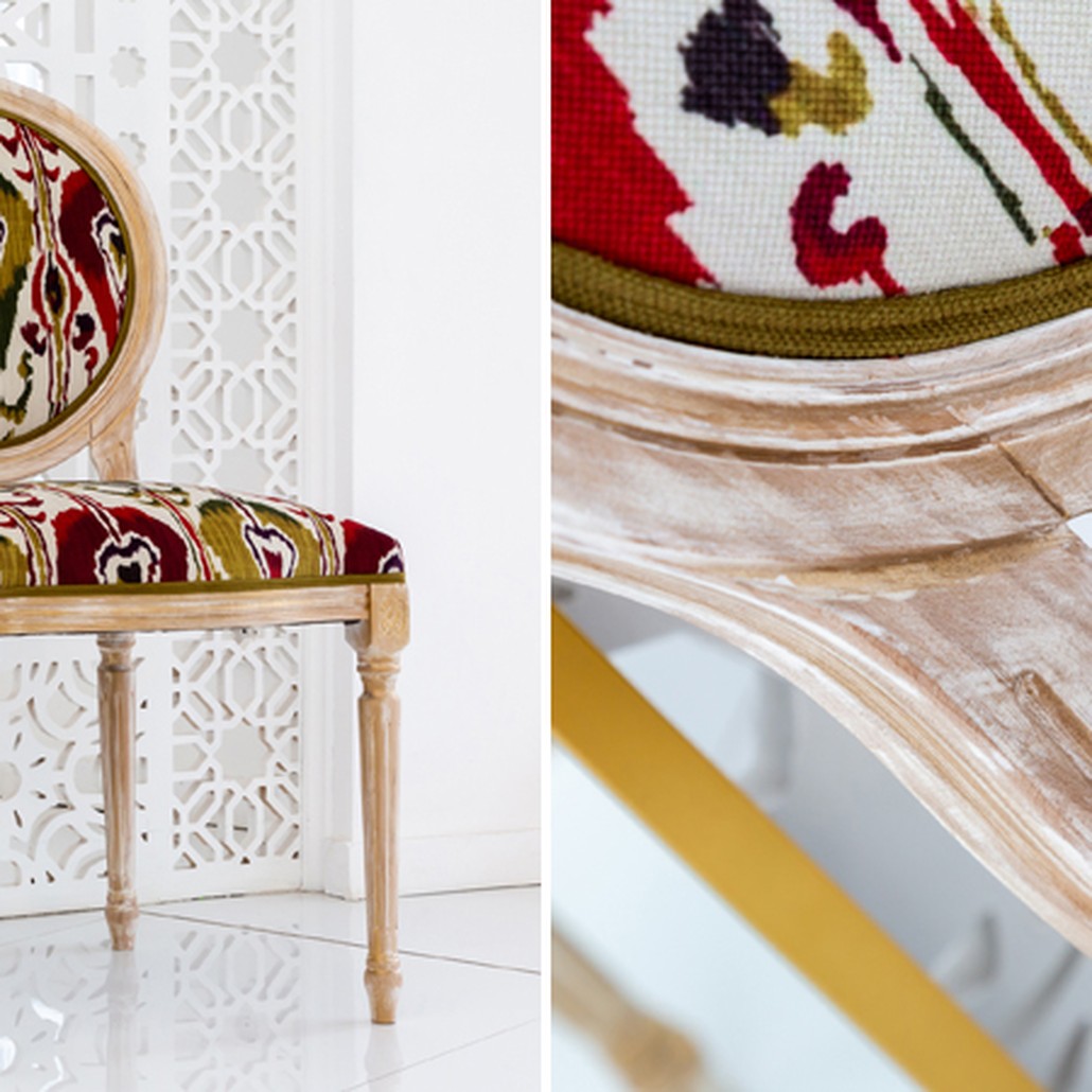 Стул Ikat Pattern Красно-белый