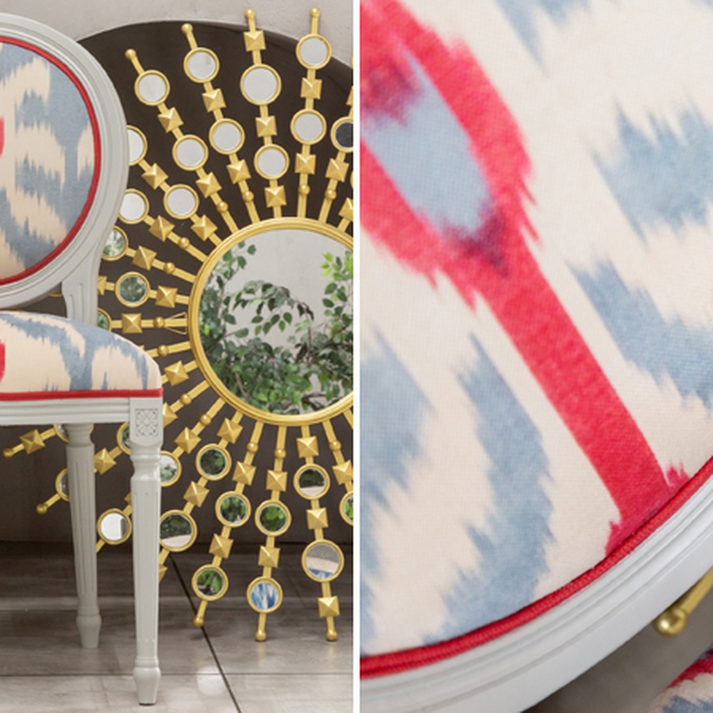 Стул Ikat Pattern с белым основанием
