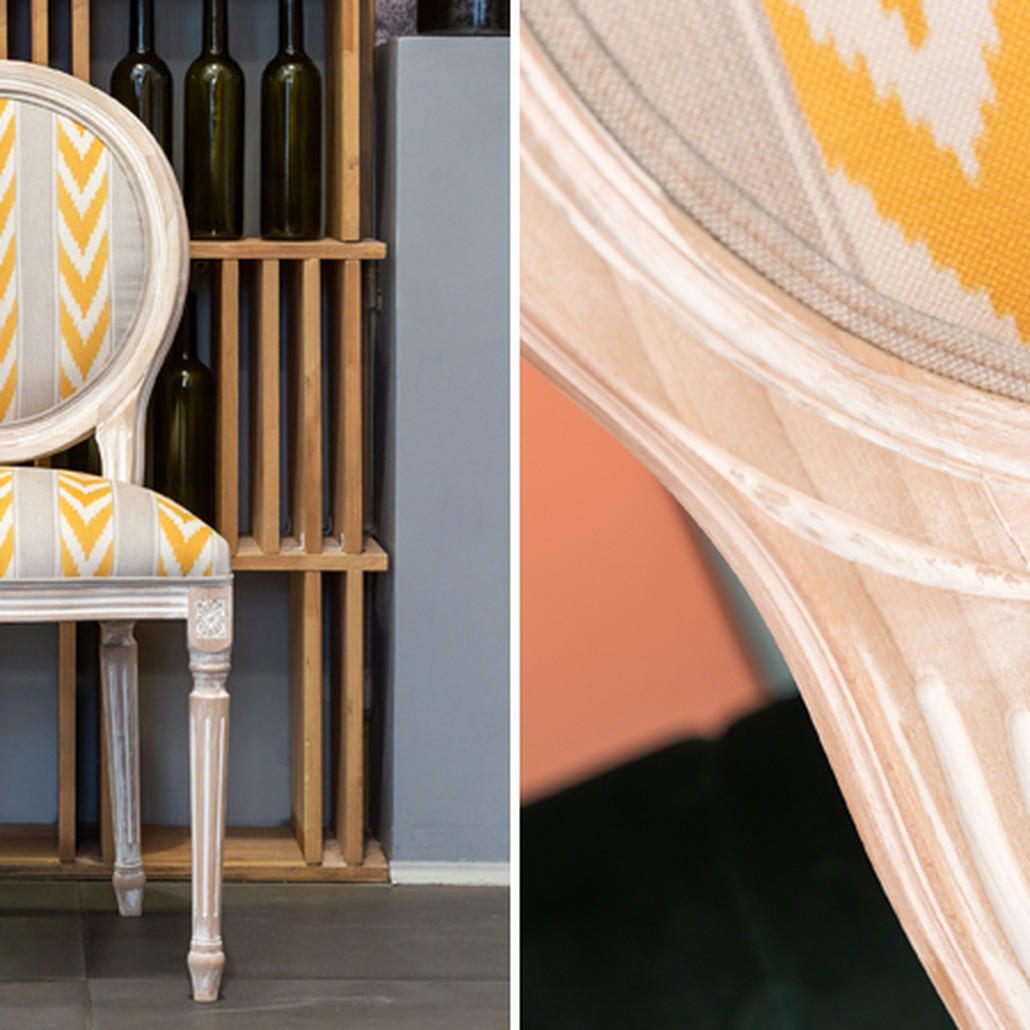 Стул Ikat Pattern с желтым узором