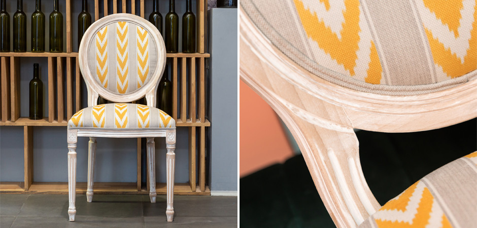 Стул Ikat Pattern с желтым узором