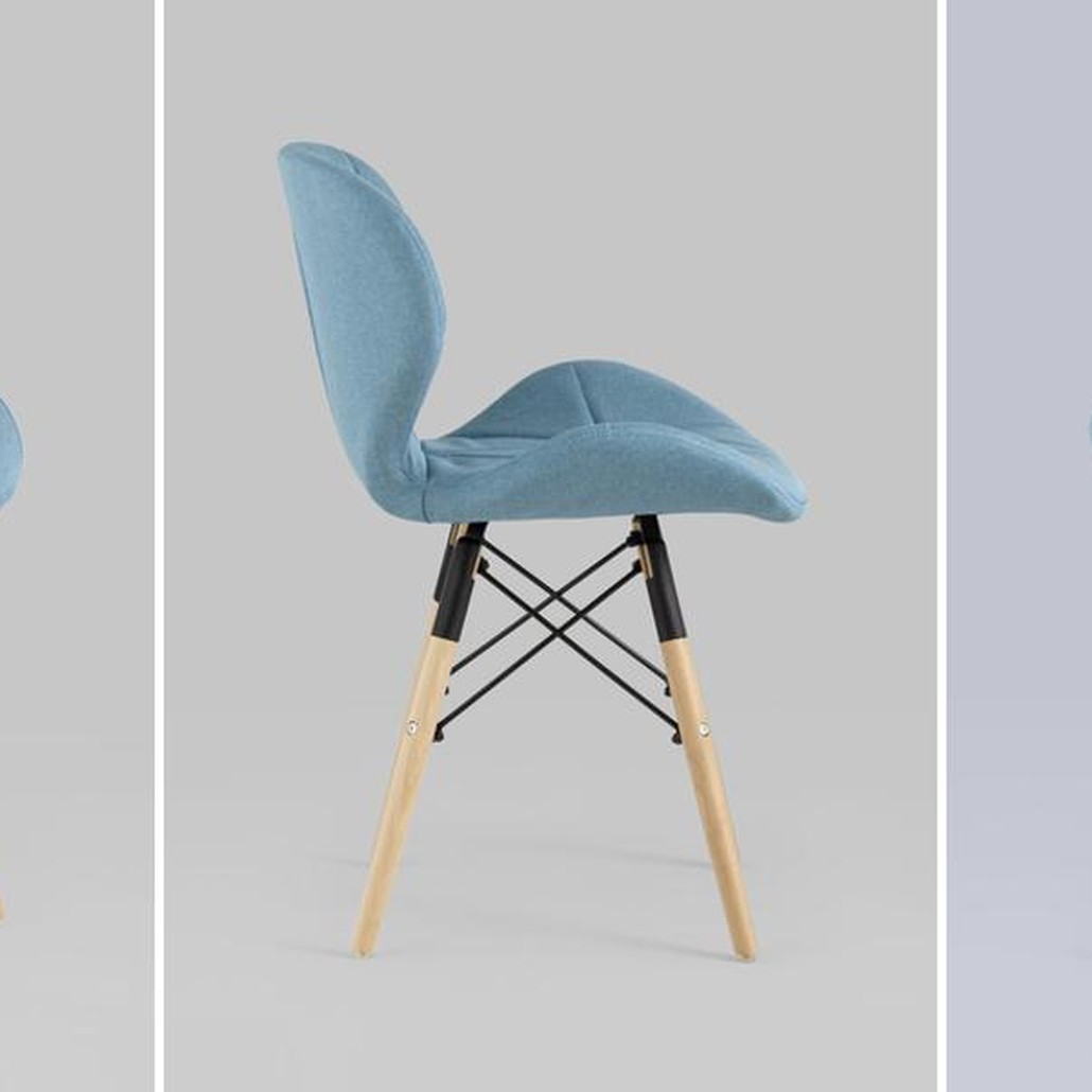 Стул Jeroen Chair Рогожка Голубой Цвет