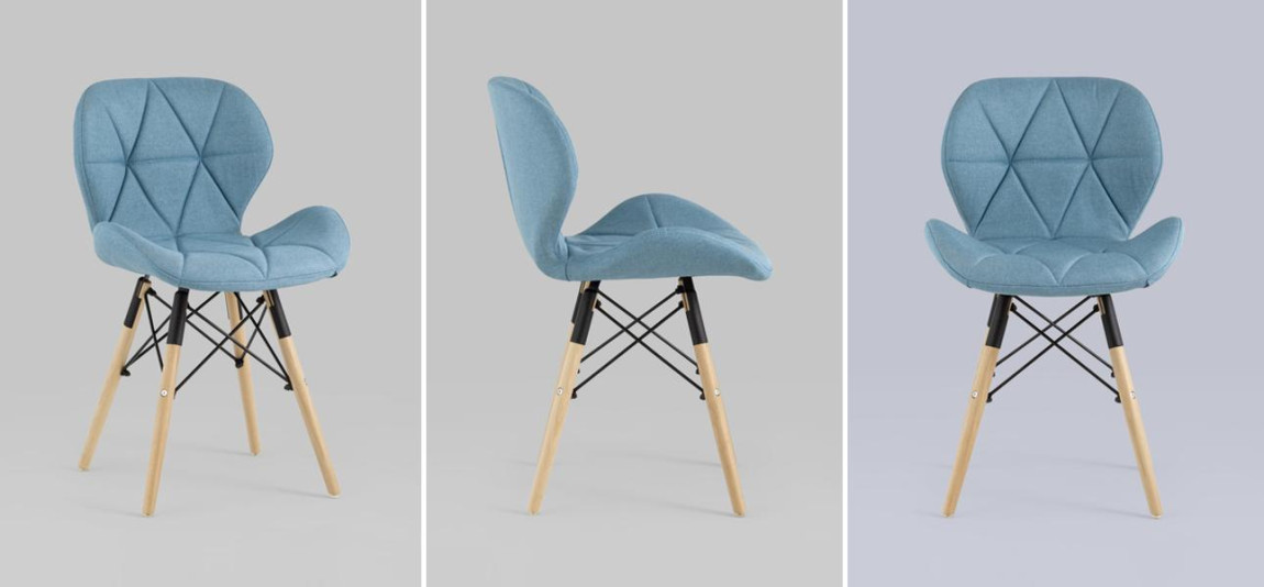 Стул Jeroen Chair Рогожка Голубой Цвет