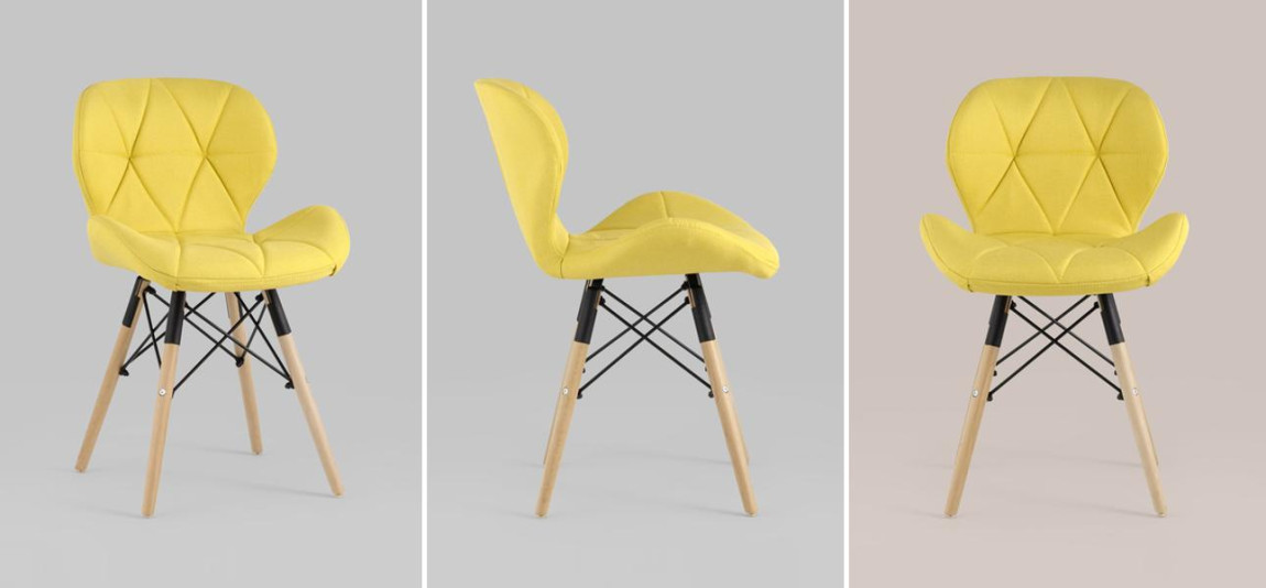 Стул Jeroen Chair Рогожка Желтый Цвет