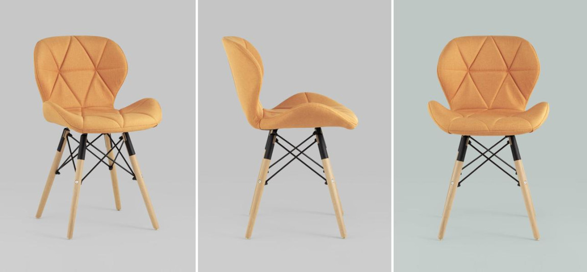 Стул Jeroen Chair Рогожка Оранжевый Цвет