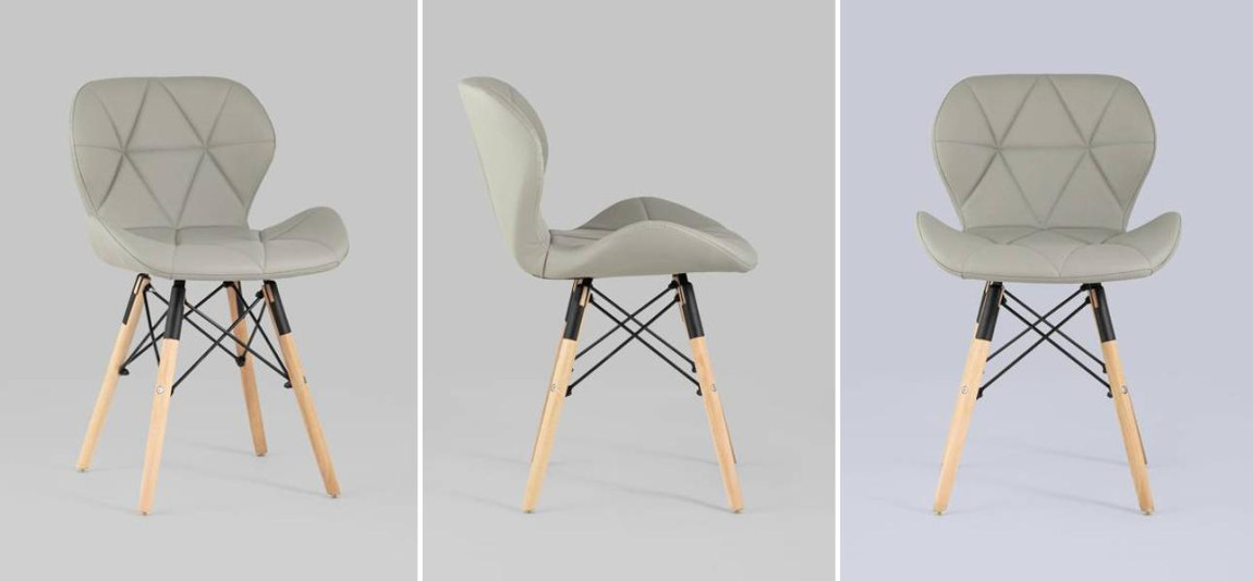 Стул Jeroen Chair Серая Экокожа