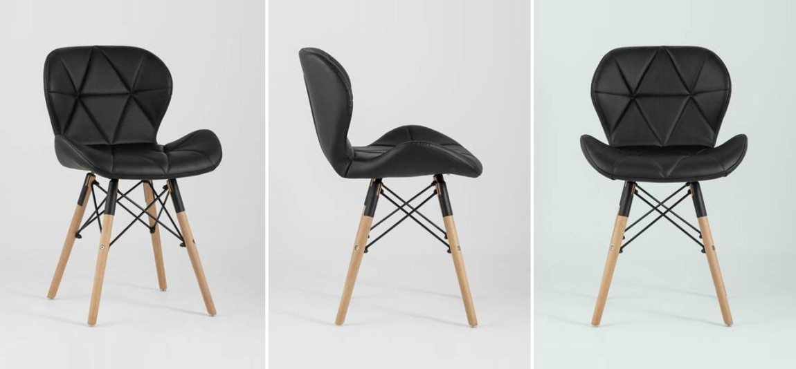 Стул Jeroen Chair Черная Экокожа