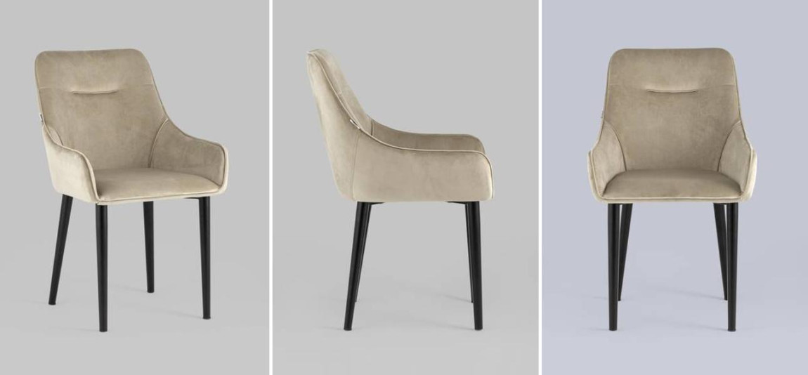 Стул Joan Chair Бежевый Велюр