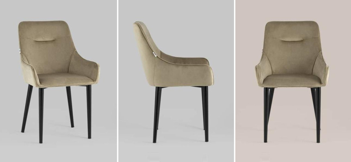 Стул Joan Chair Бежевый Велюр Капучино