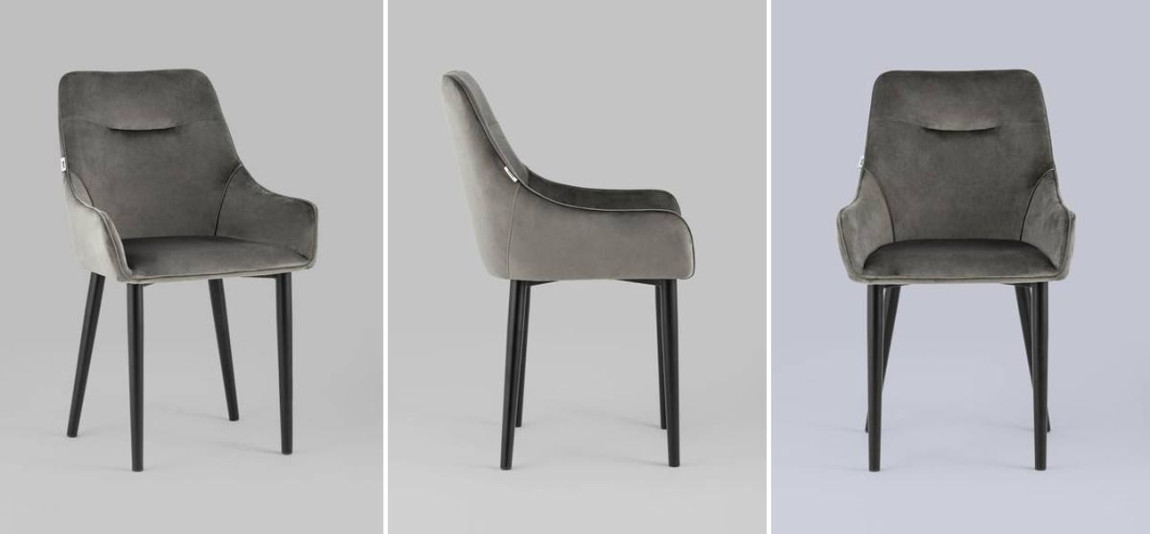 Стул Joan Chair Велюр Графит