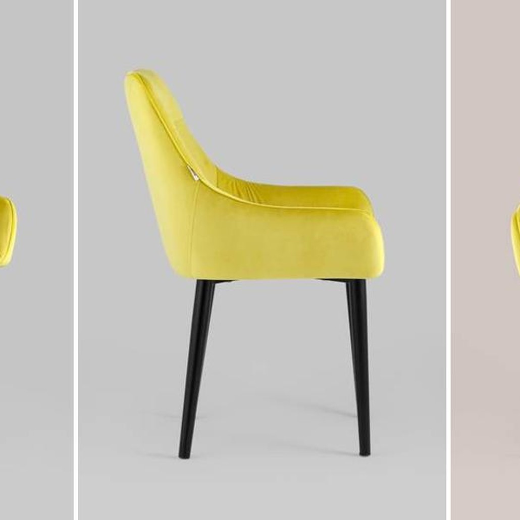 Стул Joan Chair Желтый Велюр