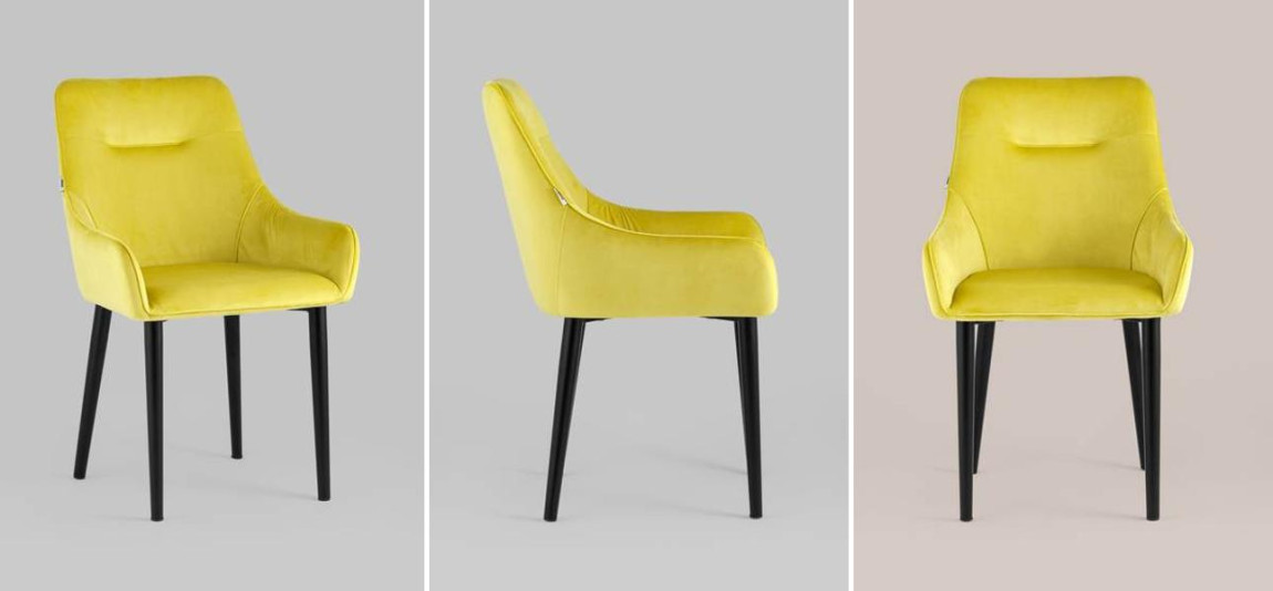 Стул Joan Chair Желтый Велюр