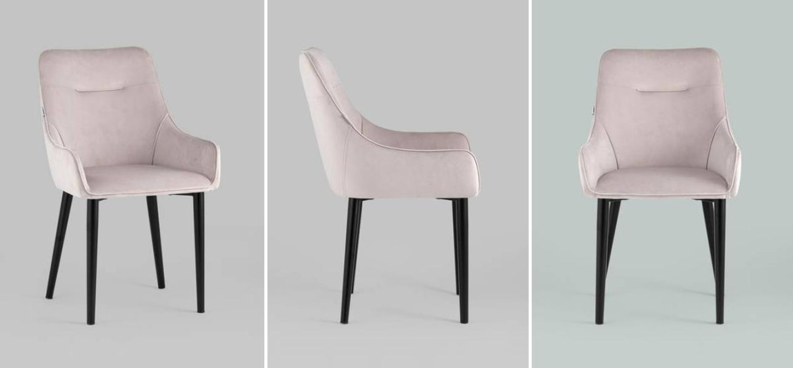 Стул Joan Chair Светло-Розовый Велюр