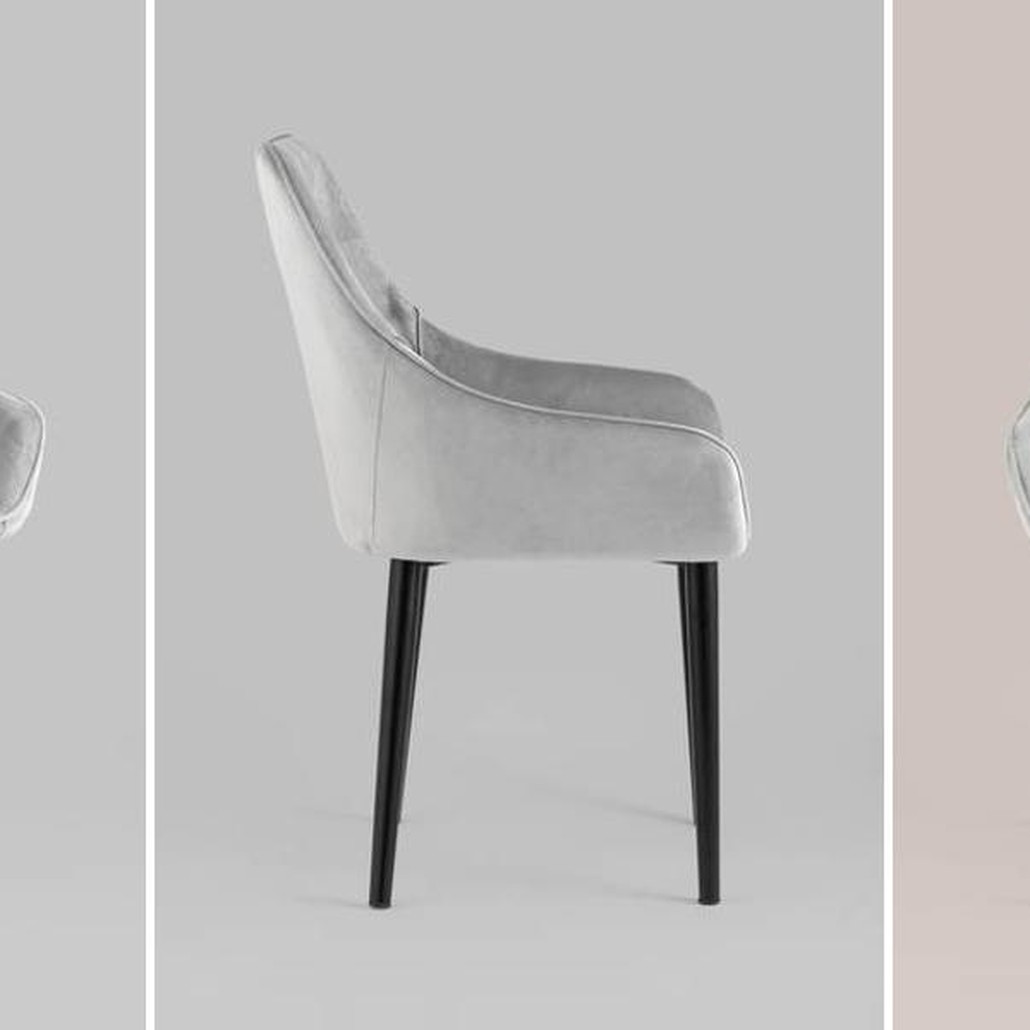 Стул Joan Chair Светло-Серый Велюр