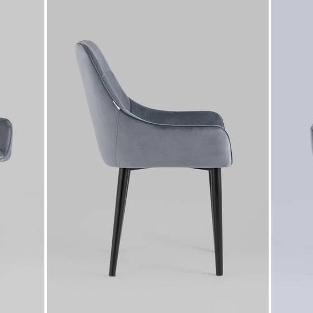 Стул Joan Chair Серый-Голубой Велюр