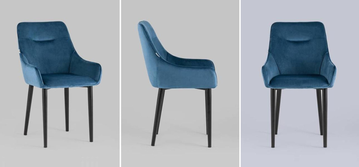 Стул Joan Chair Синий Велюр