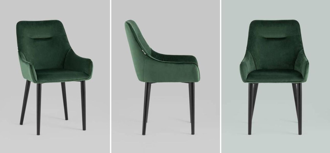 Стул Joan Chair Темно-Зеленый Велюр