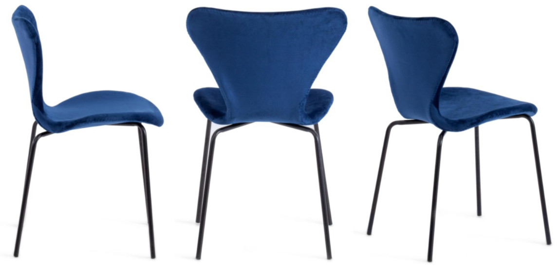 Стул Julissa Blue Chair флок