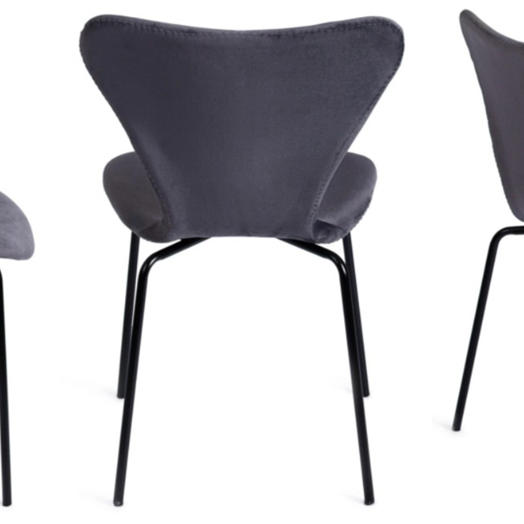 Стул Julissa Grey-Blue Chair флок