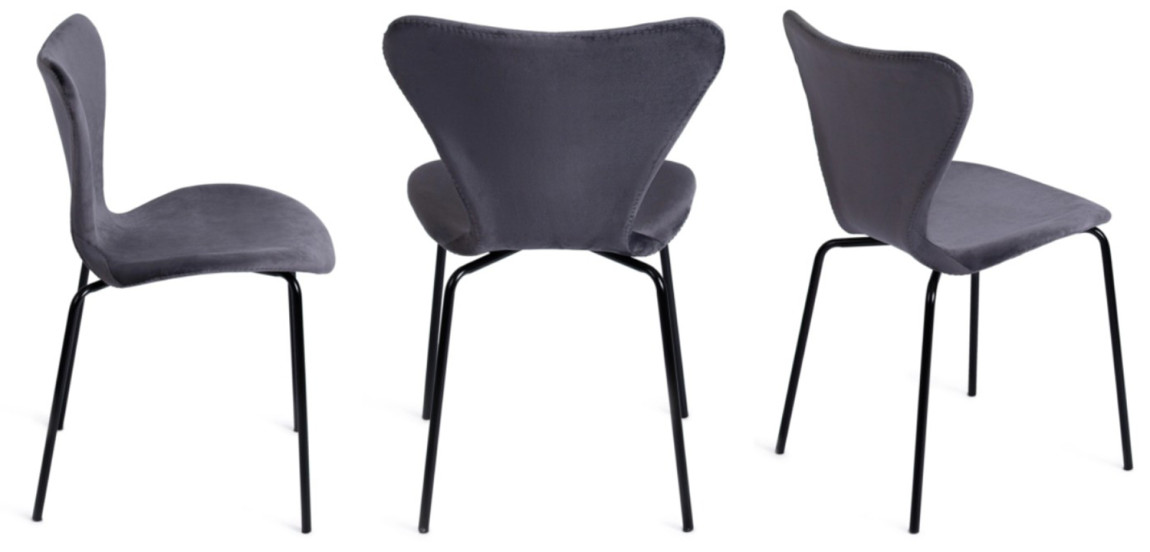 Стул Julissa Grey-Blue Chair флок