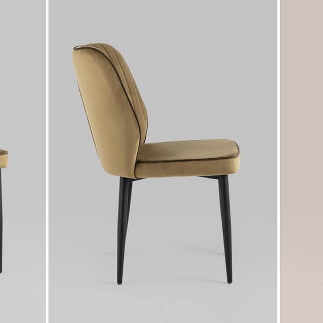 Стул Lawrence Chair Велюр Карамель Коричневый кант