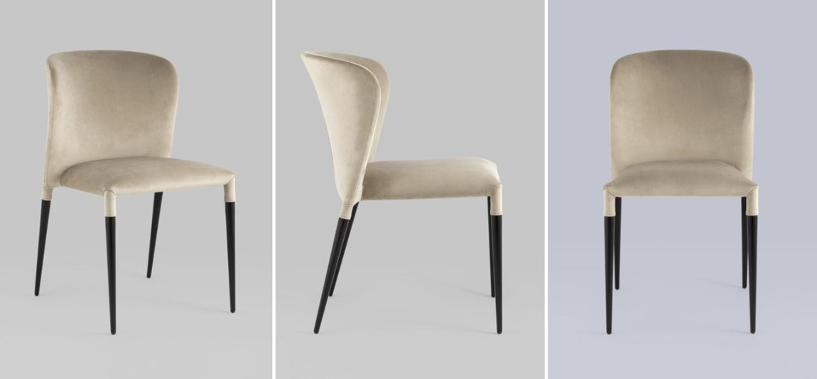 Стул Lori Chair Бежевый Велюр