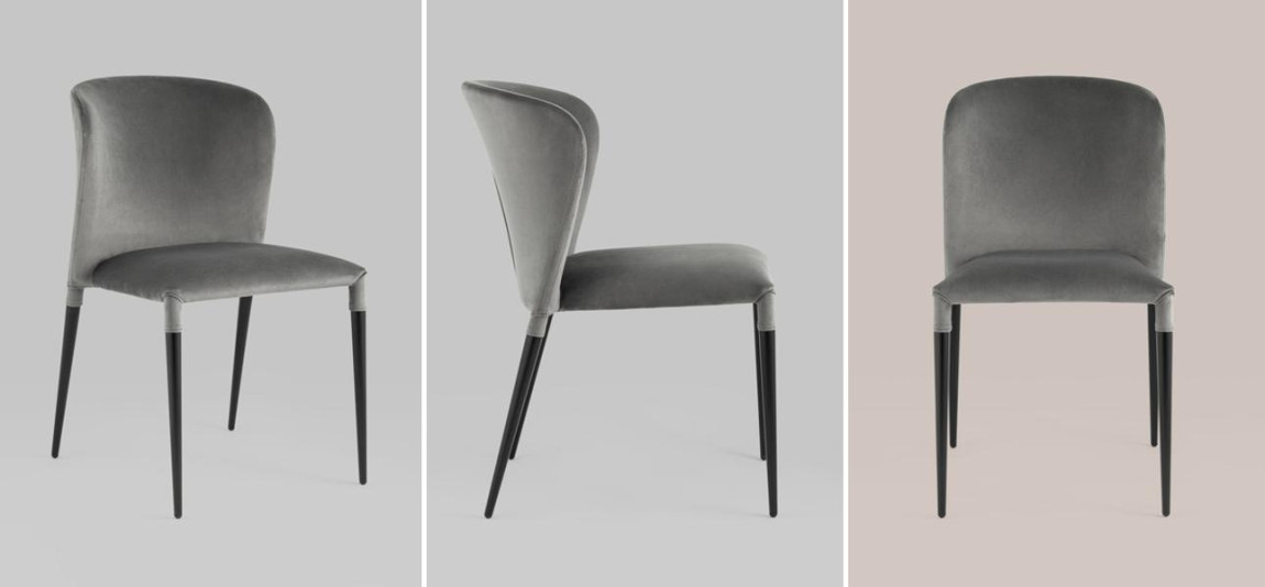 Стул Lori Chair Серый Велюр