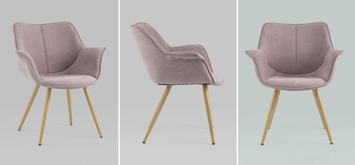 Стул Mason Chair Пепельно-Розовый Ножки светлое дерево
