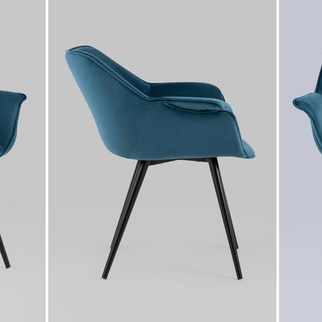 Стул Mason chair Пыльно-Синий Велюр