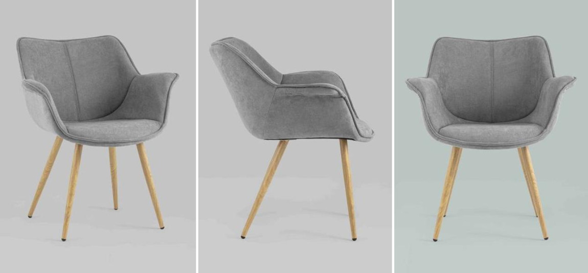 Стул Mason Chair Серый Ножки светлое дерево
