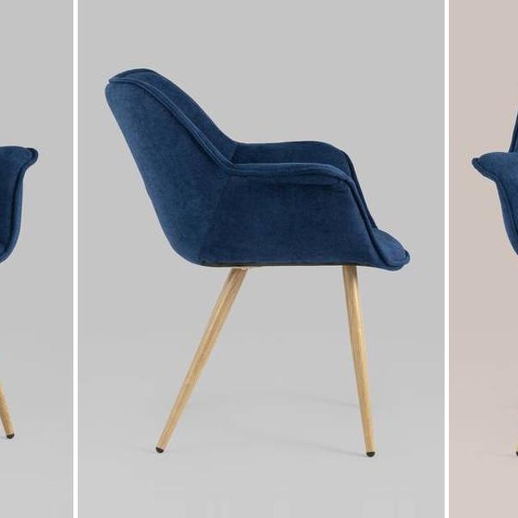 Стул Mason Chair Синий Ножки светлое дерево