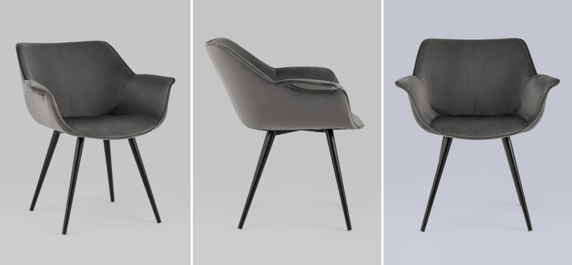 Стул Mason chair Темно-Серый велюр