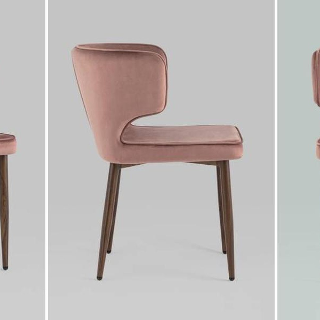 Стул Mateo Chair Пыльнно-Розовый Велюр