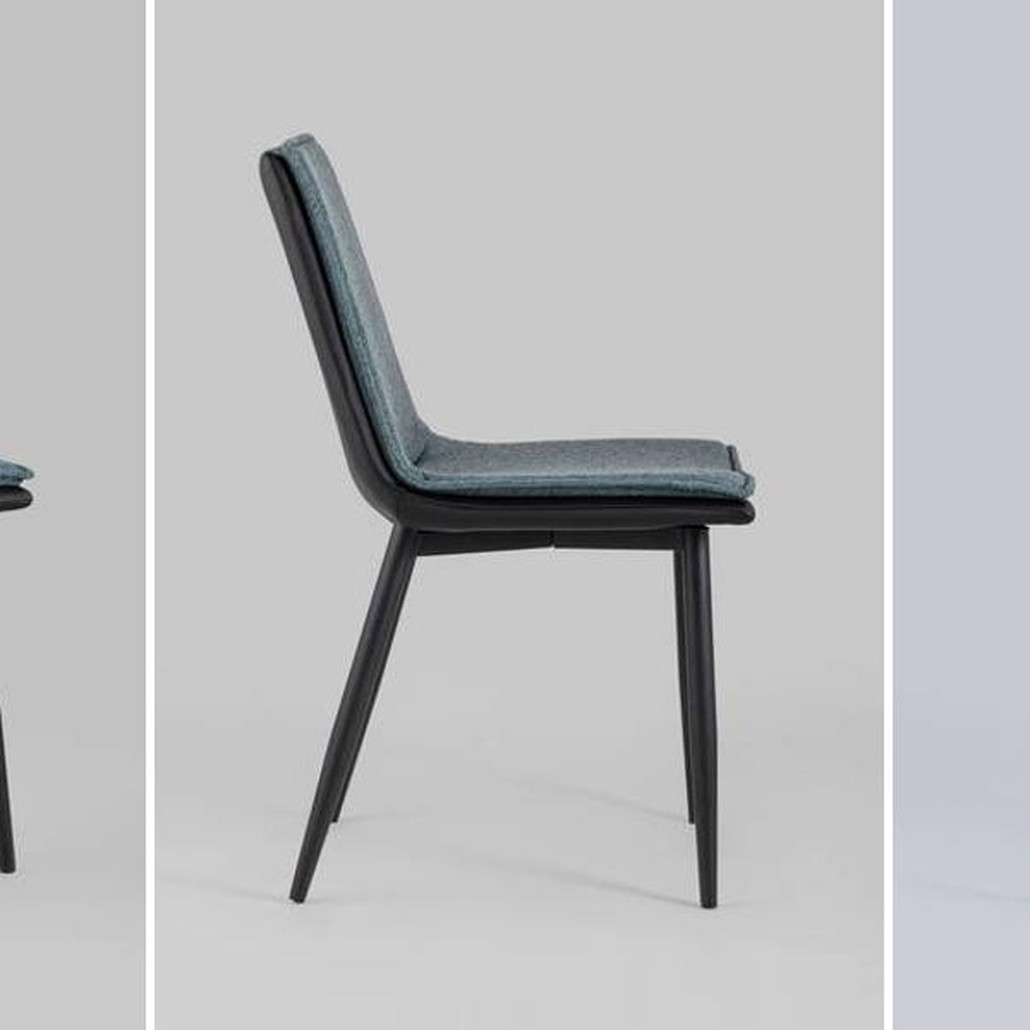 Стул Melissa  Chair Серо-Синий Рогожка