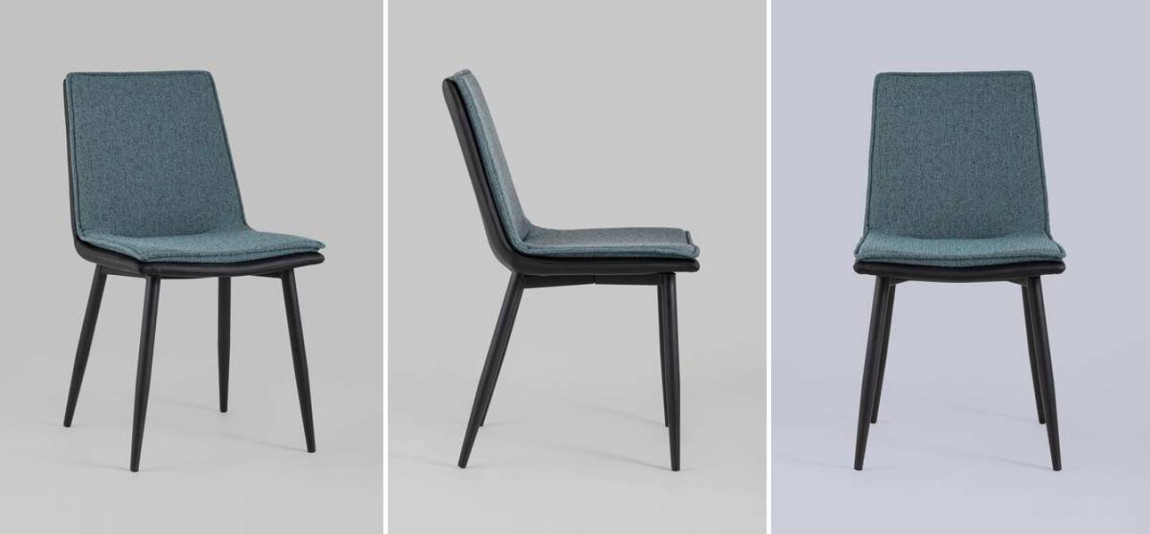 Стул Melissa  Chair Серо-Синий Рогожка