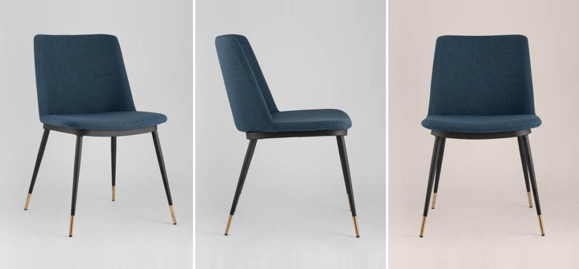 Стул Melissa  Chair Синяя Рогожка