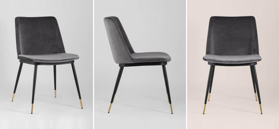 Стул Melissa Chair Серый Велюр