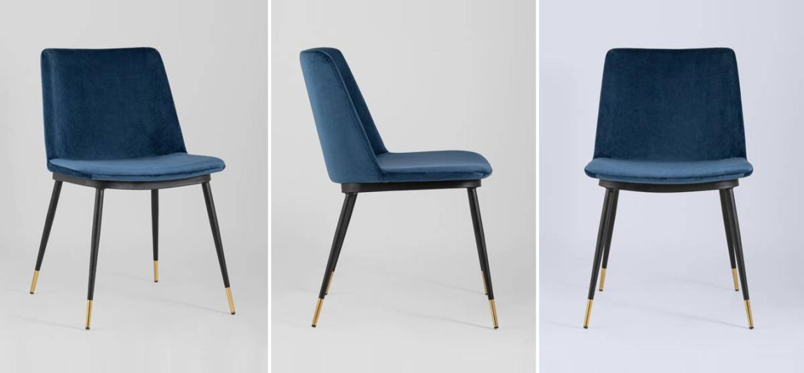 Стул Melissa Chair Синий Велюр