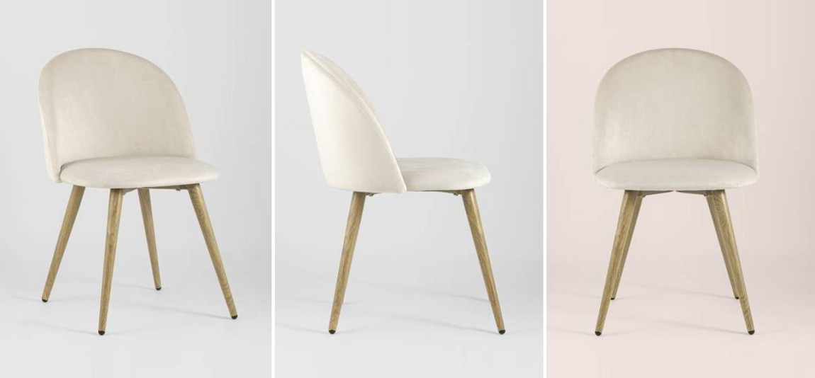 Стул Miruna Chair II Молочный Велюр