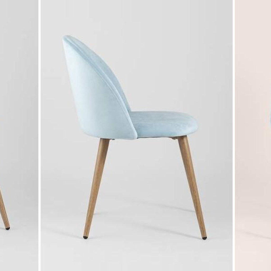 Стул Miruna Chair II Светло-Голубой Велюр