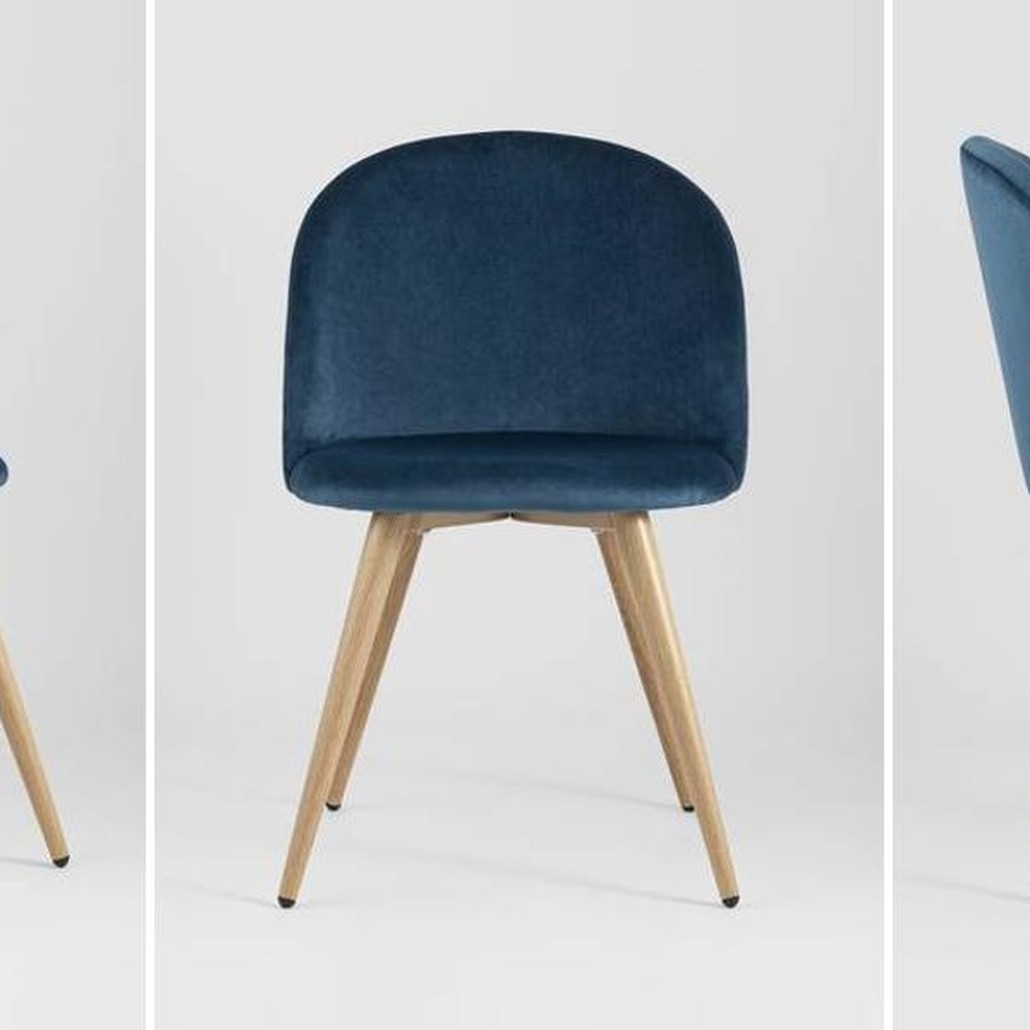 Стул Miruna Chair II Синий Велюр