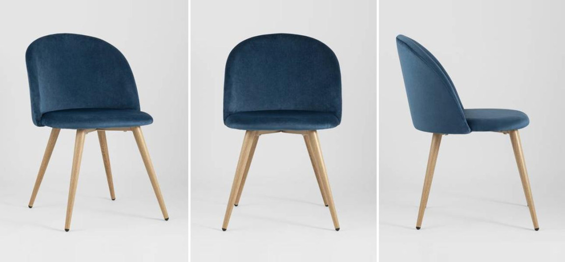 Стул Miruna Chair II Синий Велюр