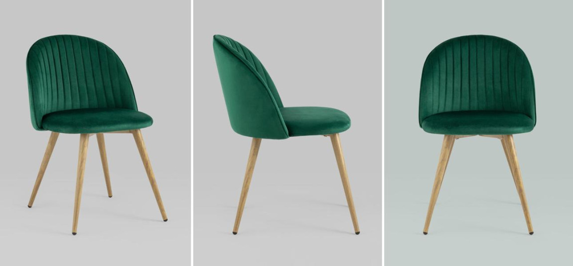 Стул Miruna Chair Изумрудно-Зеленый Велюр